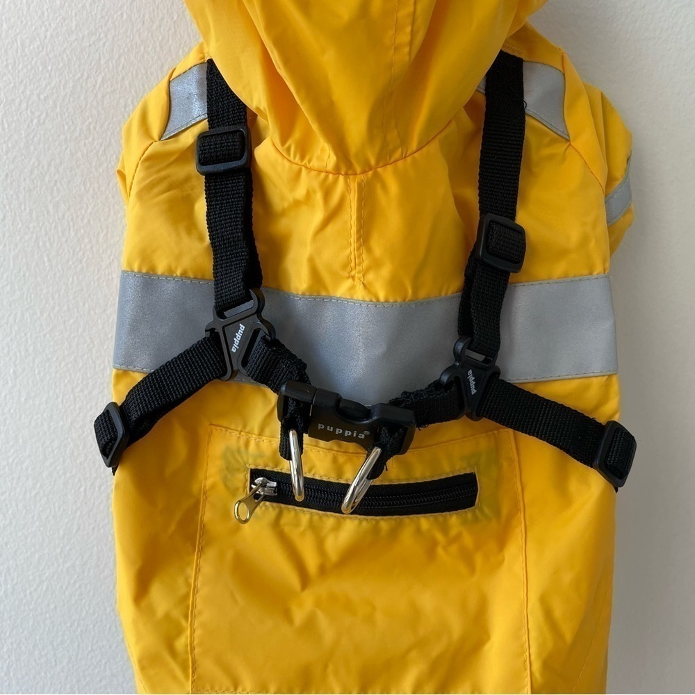 Puppia Life Yellow Wilderness Pet Coat/Raincoat, Size Medium - Picture 14 of 16